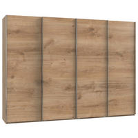 SCHWEBETÜRENSCHRANK in Eichefarben  - Chromfarben/Eichefarben, Modern, Holzwerkstoff (300/216,5/65cm) - MID.YOU