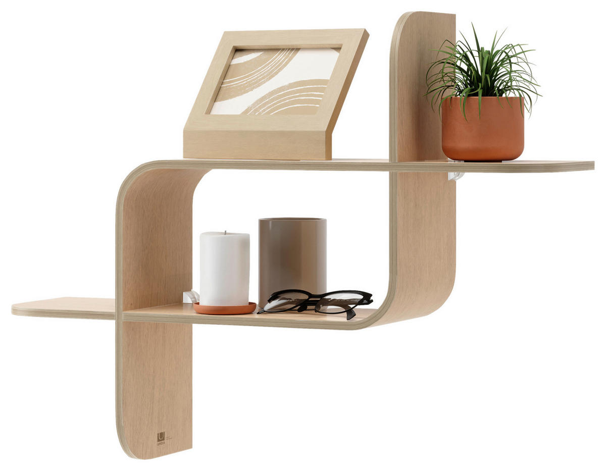 WANDREGAL 15,2/46,9/52,2 cm  - Naturfarben, Design, Holz (15,2/46,9/52,2cm) - Umbra