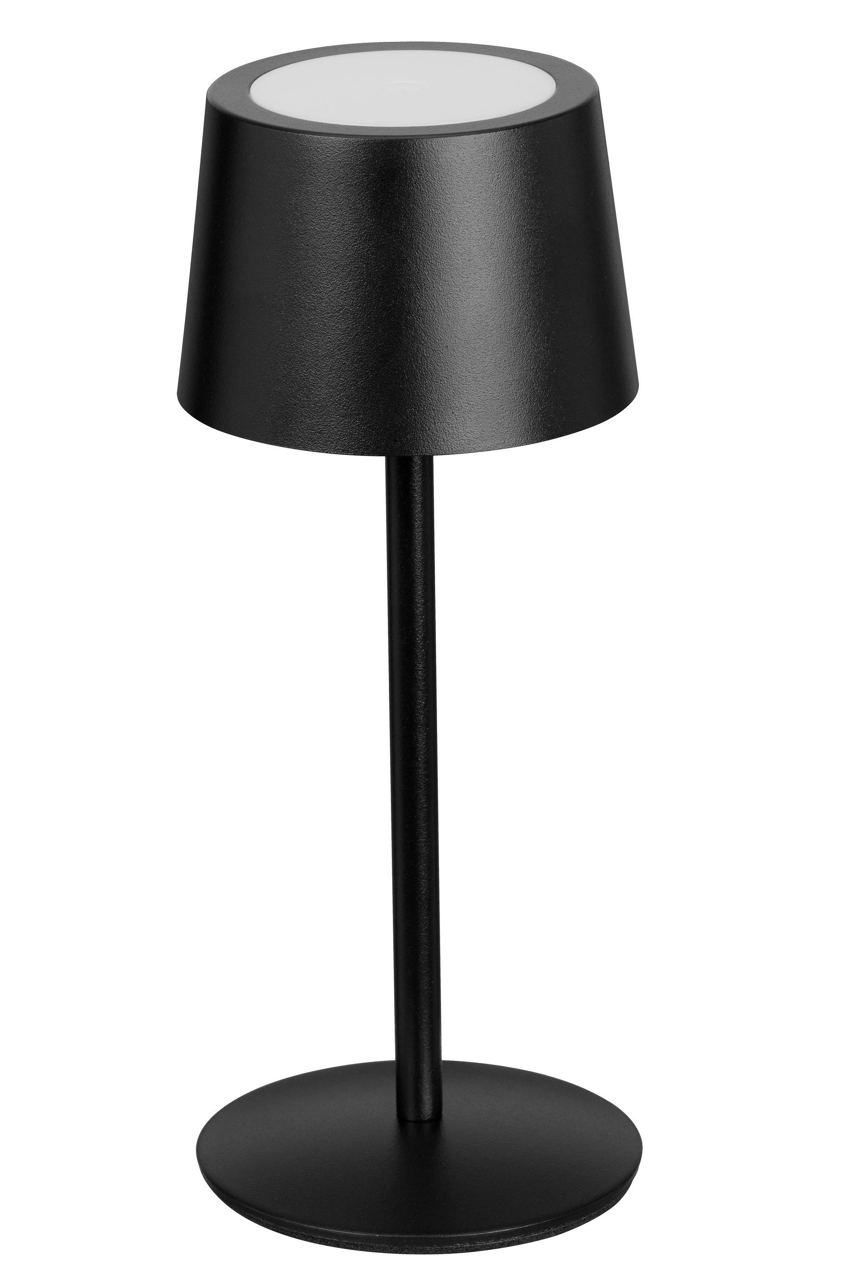 STOLNÍ LAMPA NA BATERIE, 9/22 cm  - černá, Basics, kov (9/22cm) - Novel