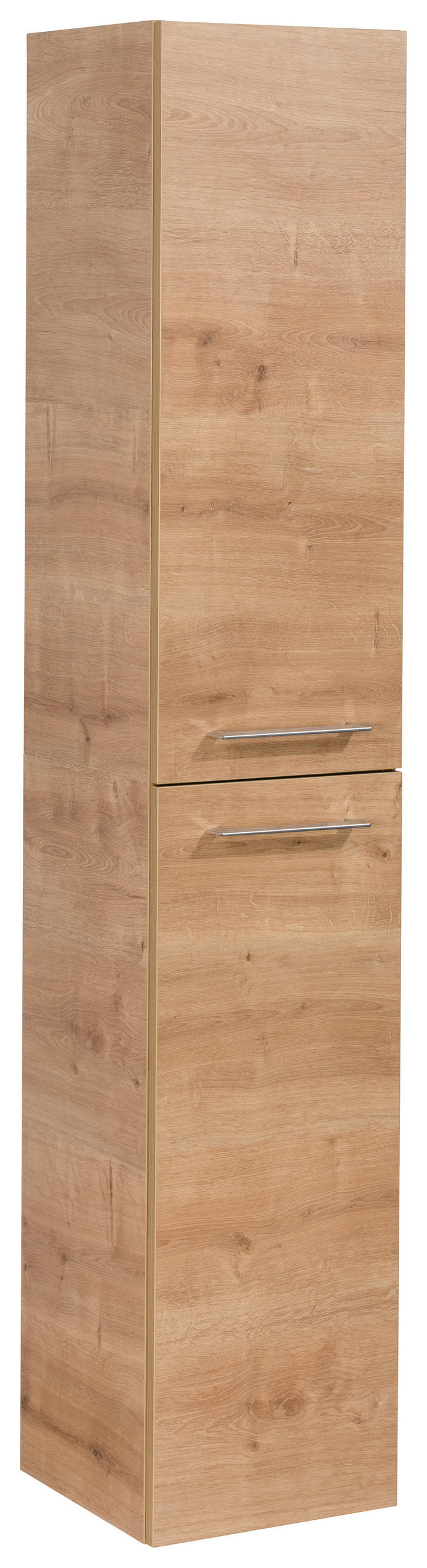 HOCHSCHRANK 30/159/32 cm  - Eichefarben/Silberfarben, MODERN, Glas/Holzwerkstoff (30/159/32cm) - MID.YOU