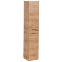 HOCHSCHRANK 30/159/32 cm  - Eichefarben/Silberfarben, MODERN, Glas/Holzwerkstoff (30/159/32cm) - MID.YOU
