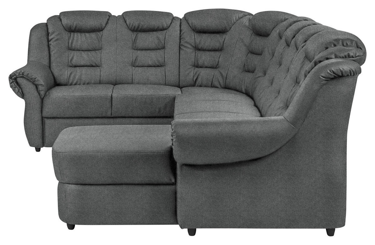 WOHNLANDSCHAFT Dunkelgrau Chenille  - Dunkelgrau/Schwarz, KONVENTIONELL, Kunststoff/Textil (216/333/165cm) - Livetastic