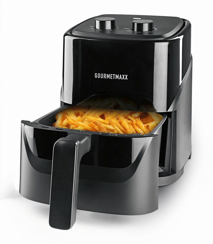 HEISSLUFTFRITTEUSE GOURMETmaxx 3,2 L  - Schwarz, Basics, Kunststoff (34,1/25,4/30cm) - GOURMETMAXX