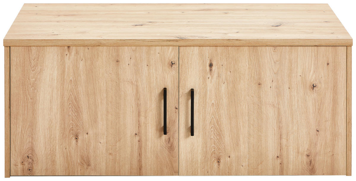 AUFSATZSCHRANK 106/43/54 cm   - Schwarz/Eiche Artisan, Basics, Holzwerkstoff/Metall (106/43/54cm) - Xora