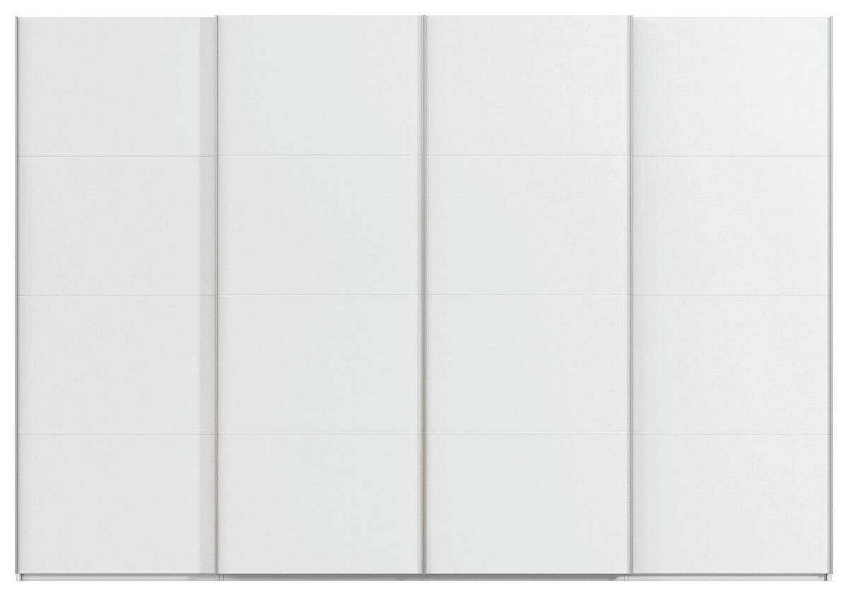 SCHWEBETÜRENSCHRANK 322/236/68 cm 4-türig Weiß  - Alufarben/Weiß, Basics, Holzwerkstoff/Metall (322/236/68cm) - Novel