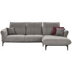 ECKSOFA in Flachgewebe Grau  - Schwarz/Grau, Natur, Textil (277/182cm) - Valnatura