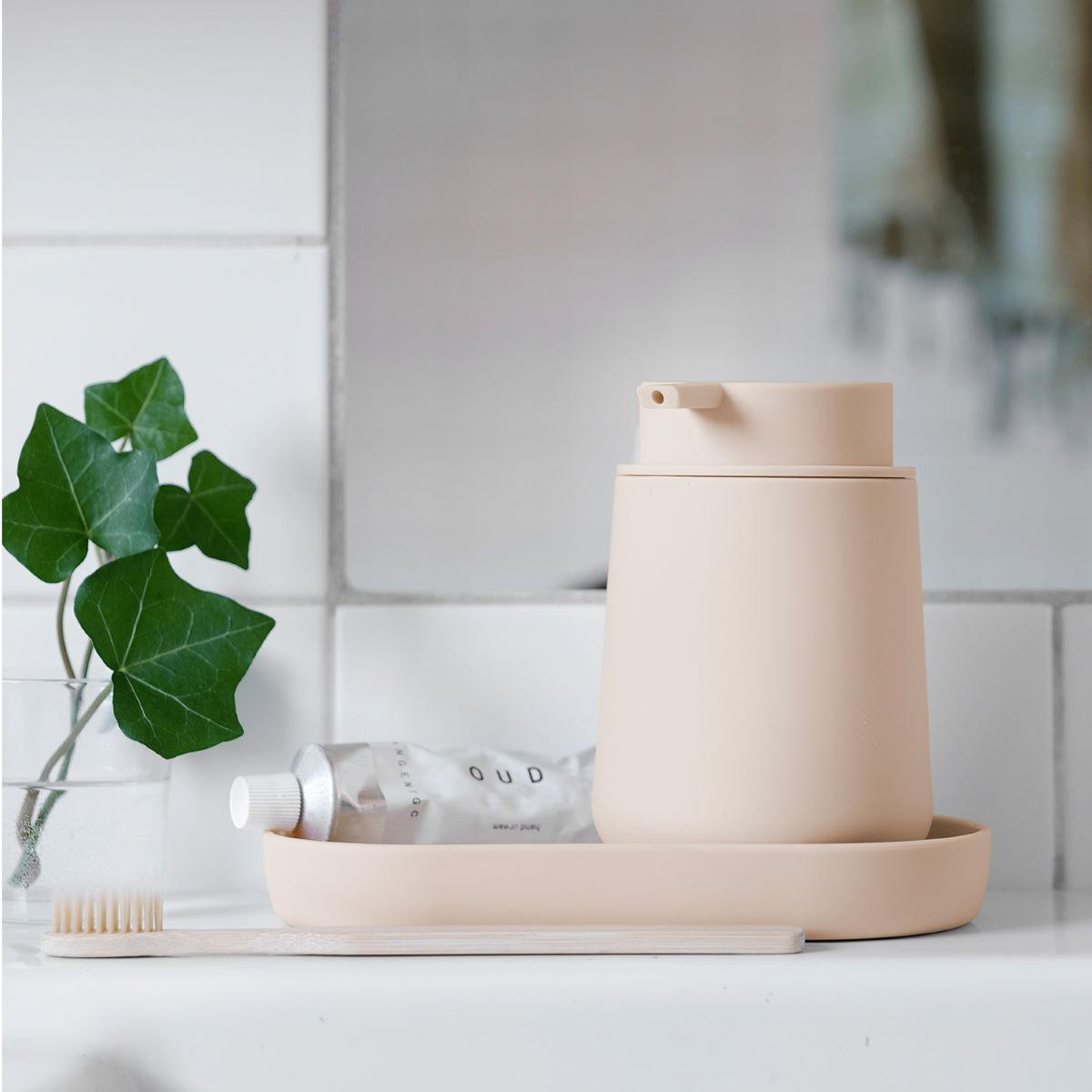 SEIFENSPENDER Kunststoff  - Sandfarben, Basics, Kunststoff (4,5/12,5/4,5cm)