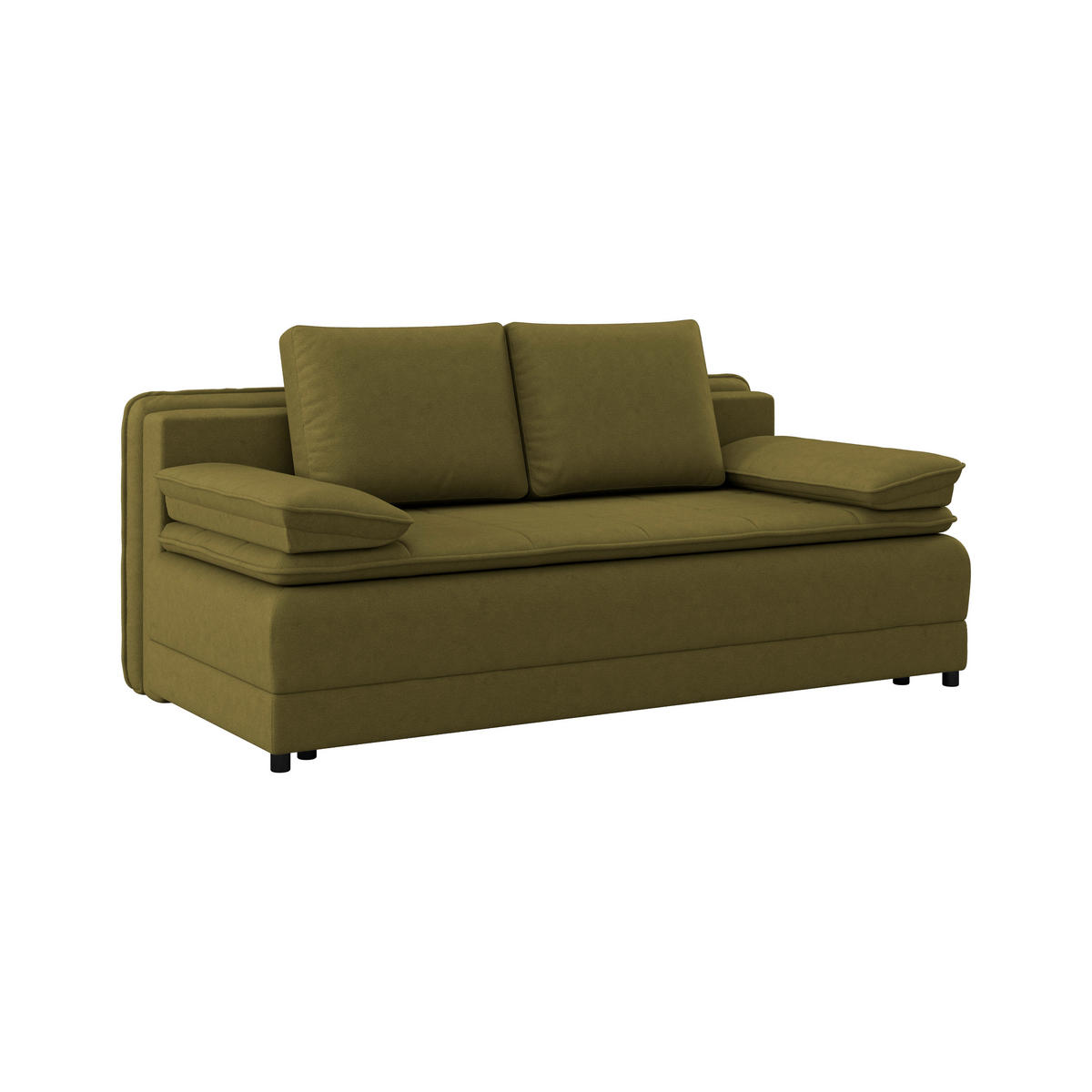 SCHLAFSOFA in Webstoff Olivgrün  - Schwarz/Olivgrün, Modern, Kunststoff/Textil (202/73-92/105cm) - MID.YOU