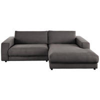 ECKSOFA in Cord Dunkelgrau  - Dunkelgrau/Schwarz, Design, Kunststoff/Textil (270/190cm) - Lomoco