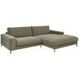 ECKSOFA in Feincord Olivgrün  - Schwarz/Olivgrün, Design, Textil/Metall (293/207cm) - Dieter Knoll