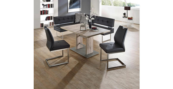 ESSTISCH in Metall, Holzwerkstoff 130(178)/80/75 cm - Edelstahlfarben/Eichefarben, Design, Holzwerkstoff/Metall (130(178)/80/75cm) - Dieter Knoll