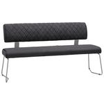 SITZBANK in Metall, Textil Schwarz, Edelstahlfarben  - Edelstahlfarben/Schwarz, Design, Textil/Metall (140/85/60cm) - Dieter Knoll