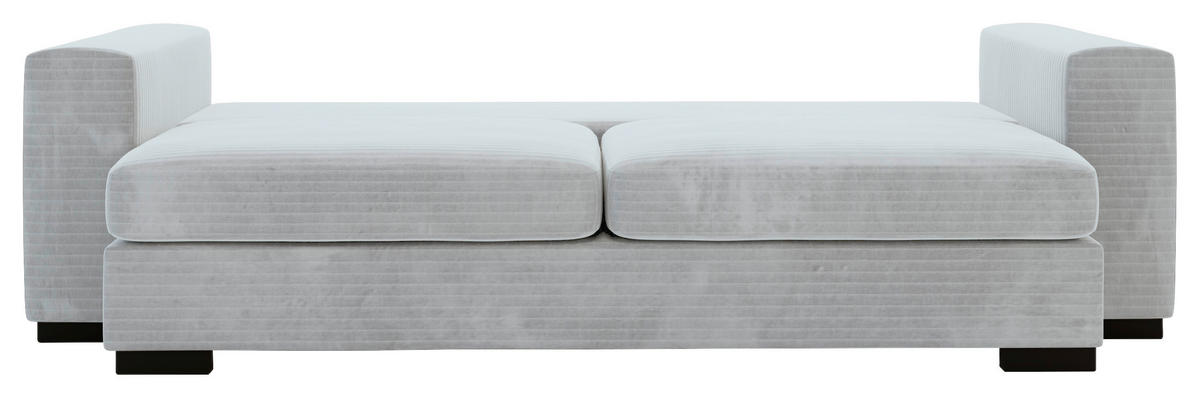 SCHLAFSOFA  mit Liegefunktion, Schlafen auf Sitzhöhe, Rücken echt Flachgewebe Hellgrau  - Hellgrau/Schwarz, KONVENTIONELL, Kunststoff/Textil (236/78/114cm) - Carryhome