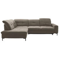 ECKSOFA  in Chenille Hellbraun  240/308 cm  - Hellbraun/Schwarz, Design, Textil/Metall (240/308cm) - Xora