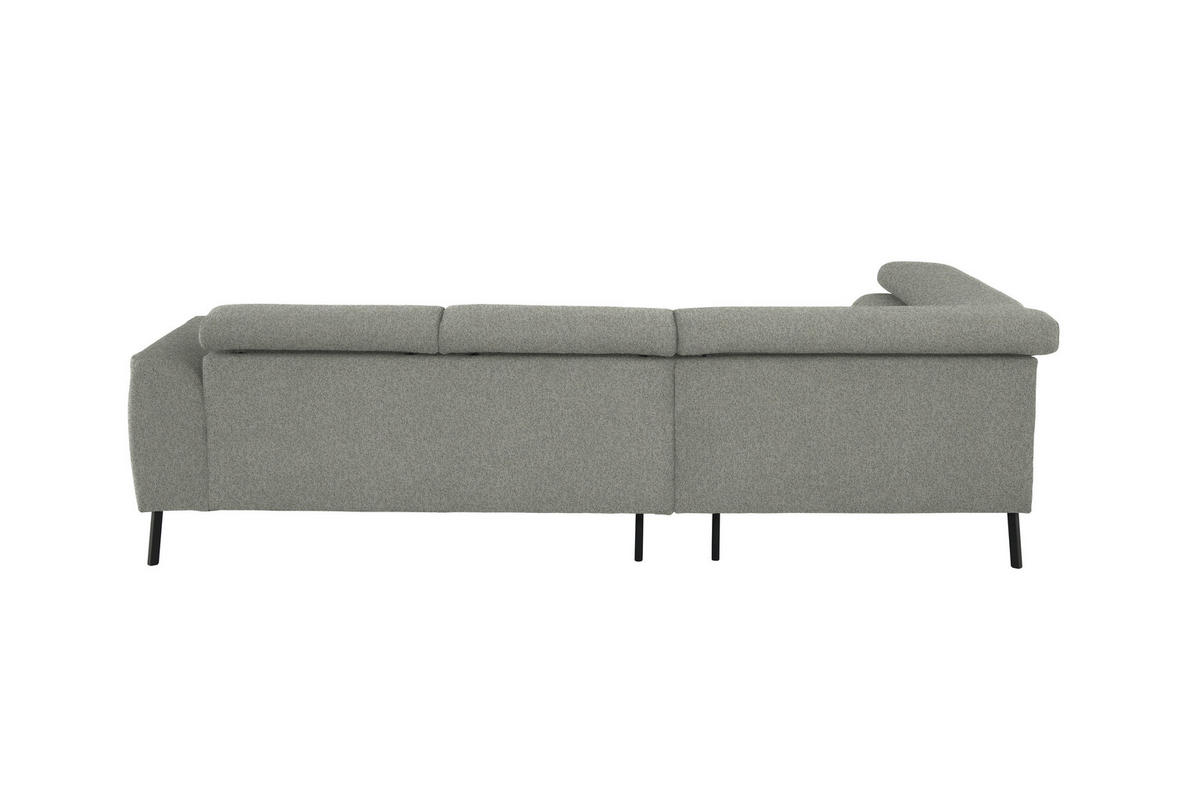 ECKSOFA in Struktur Hellgrau  205/280 cm  - Hellgrau/Schwarz, Design, Textil/Metall (205/280cm) - Xora