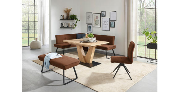 HOCKERBANK 118/50/51 cm   - Rostfarben/Schwarz, Design, Textil/Metall (118/50/51cm) - Dieter Knoll