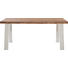 ESSTISCH Sheesham massiv rechteckig Braun, Edelstahlfarben - Edelstahlfarben/Braun, Design, Holz/Metall (90/75/180cm)
