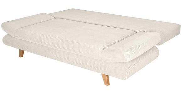 SCHLAFSOFA mit Schlafen auf Sitzhöhe, haustierfreundlicher Bezug Cord Beige - Beige/Buchefarben, KONVENTIONELL, Holz/Textil (200/75/85cm) - Carryhome