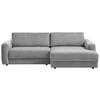ECKSOFA in Cord Dunkelgrau  - Dunkelgrau/Schwarz, Modern, Textil (250/176cm) - Trendmanufaktur