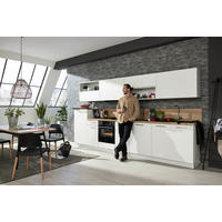 KÜCHENLEERBLOCK 360 cm   in Weiß, Eichefarben  - Edelstahlfarben/Eichefarben, Design, Holzwerkstoff/Metall (360cm) - Nolte Küchen
