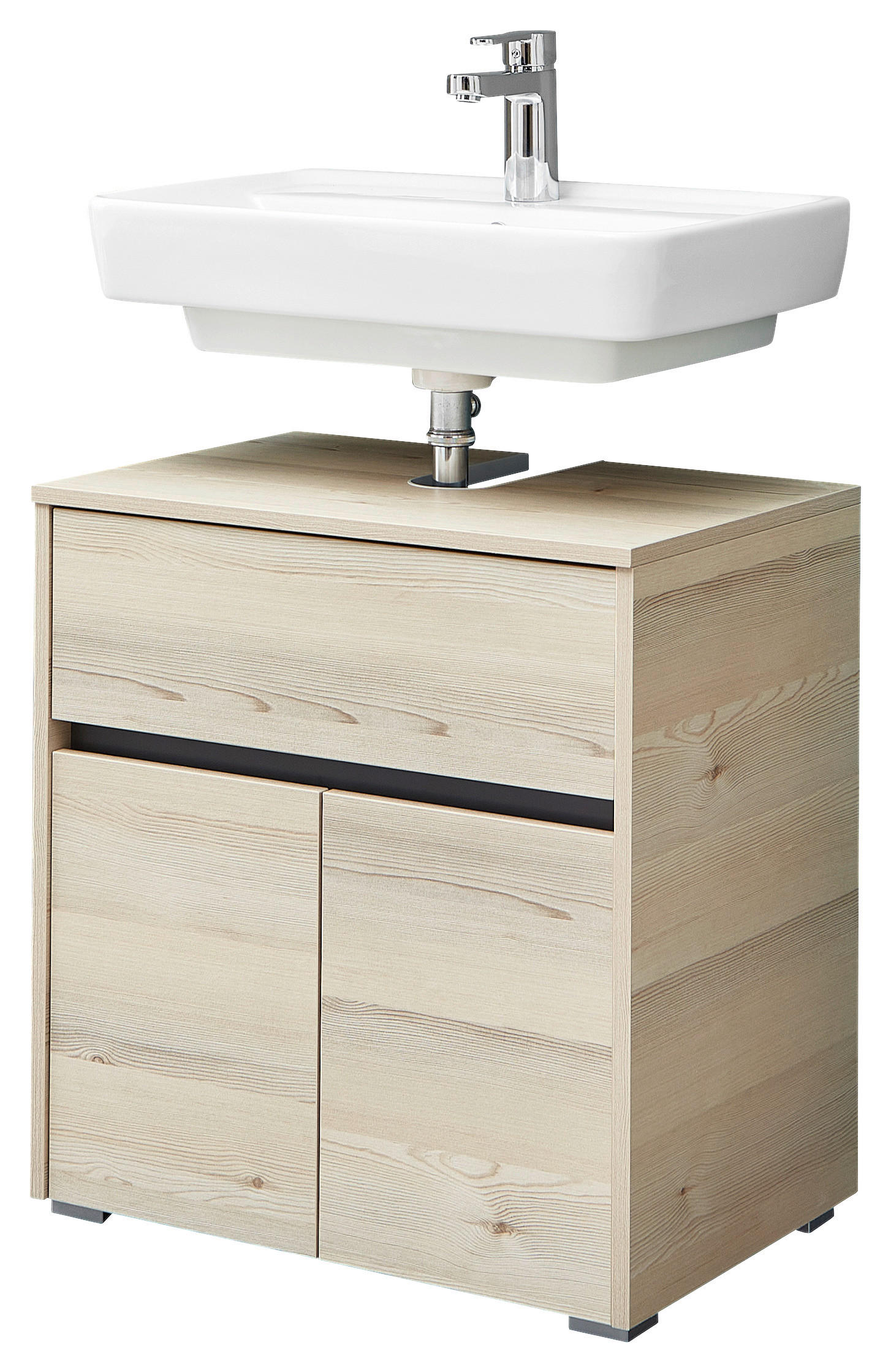 WASCHBECKENUNTERSCHRANK 60/64,4/35 cm  - Silberfarben/Pinienfarben, KONVENTIONELL, Holzwerkstoff/Kunststoff (60/64,4/35cm) - Xora