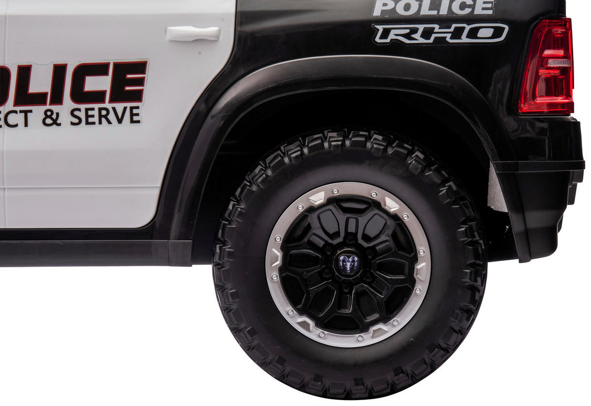 ELEKTRO-KINDERAUTO RAM 1500 POLICE TRUCK Schwarz, Weiß  - Schwarz/Weiß, KONVENTIONELL, Kunststoff/Metall (119/68/57cm)