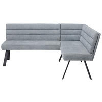 ECKBANK in Metall, Textil Blau, Grau, Schwarz  - Blau/Schwarz, Design, Textil/Metall (175/140cm) - Cantus