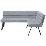ECKBANK 175/140 cm beflockt Blau, Grau, Schwarz   - Blau/Schwarz, Design, Textil/Metall (175/140cm) - Cantus