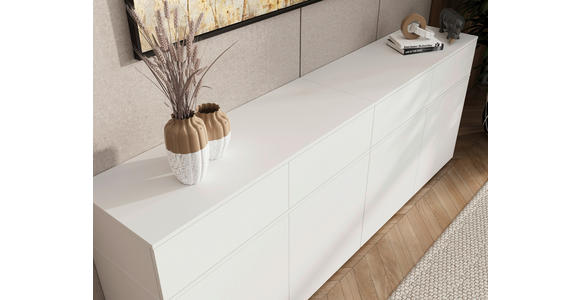 SIDEBOARD  220/80/40 cm 4 Schublade(n)  - Silberfarben/Weiß, Design, Holzwerkstoff/Kunststoff (220/80/40cm) - Xora