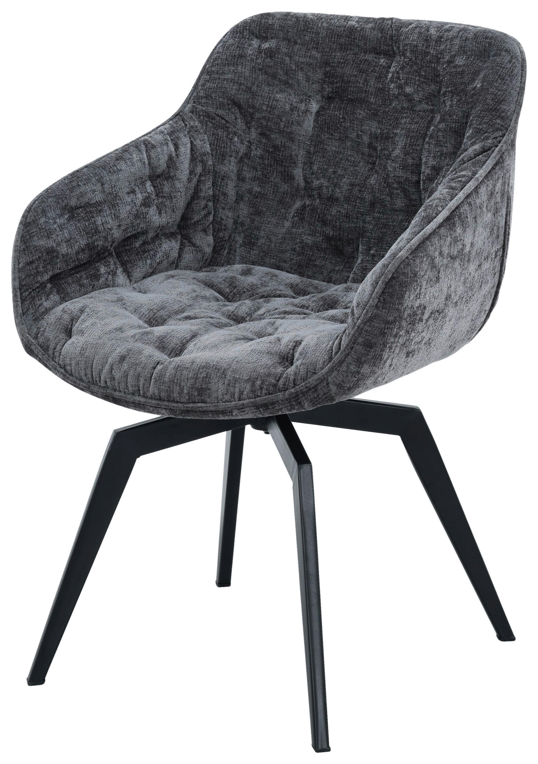 KAROSSZÉK szürke, fekete  - fekete/szürke, Modern, textil/fém (59,5/84/63,5cm) - Livetastic