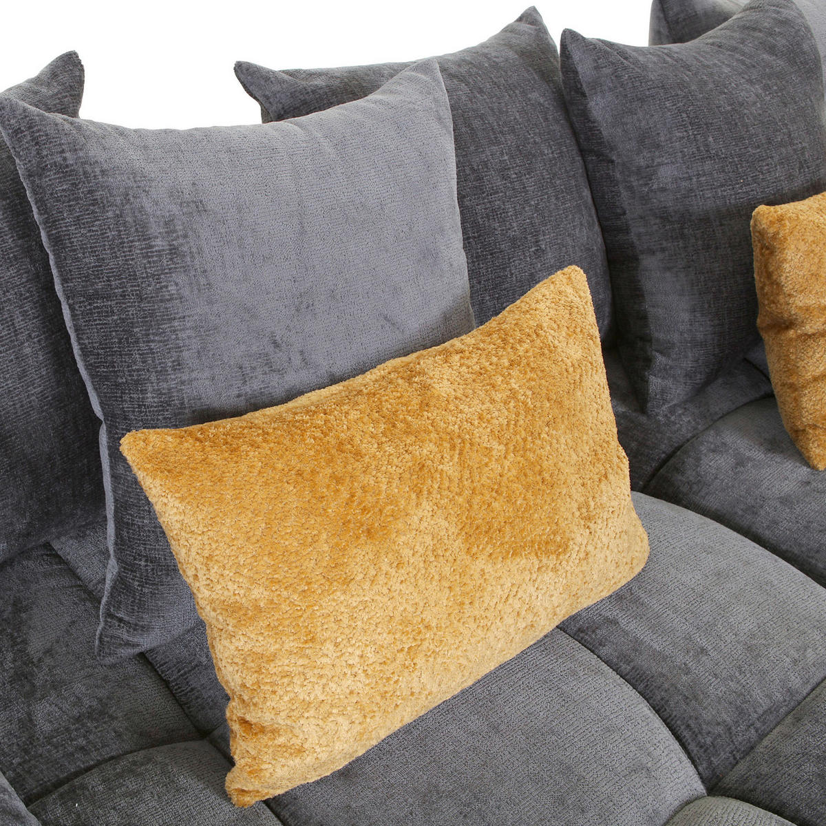 BIG SOFFA i chenille antracit  - svart/antracit, Design, textil/plast (265/67/130cm) - home24
