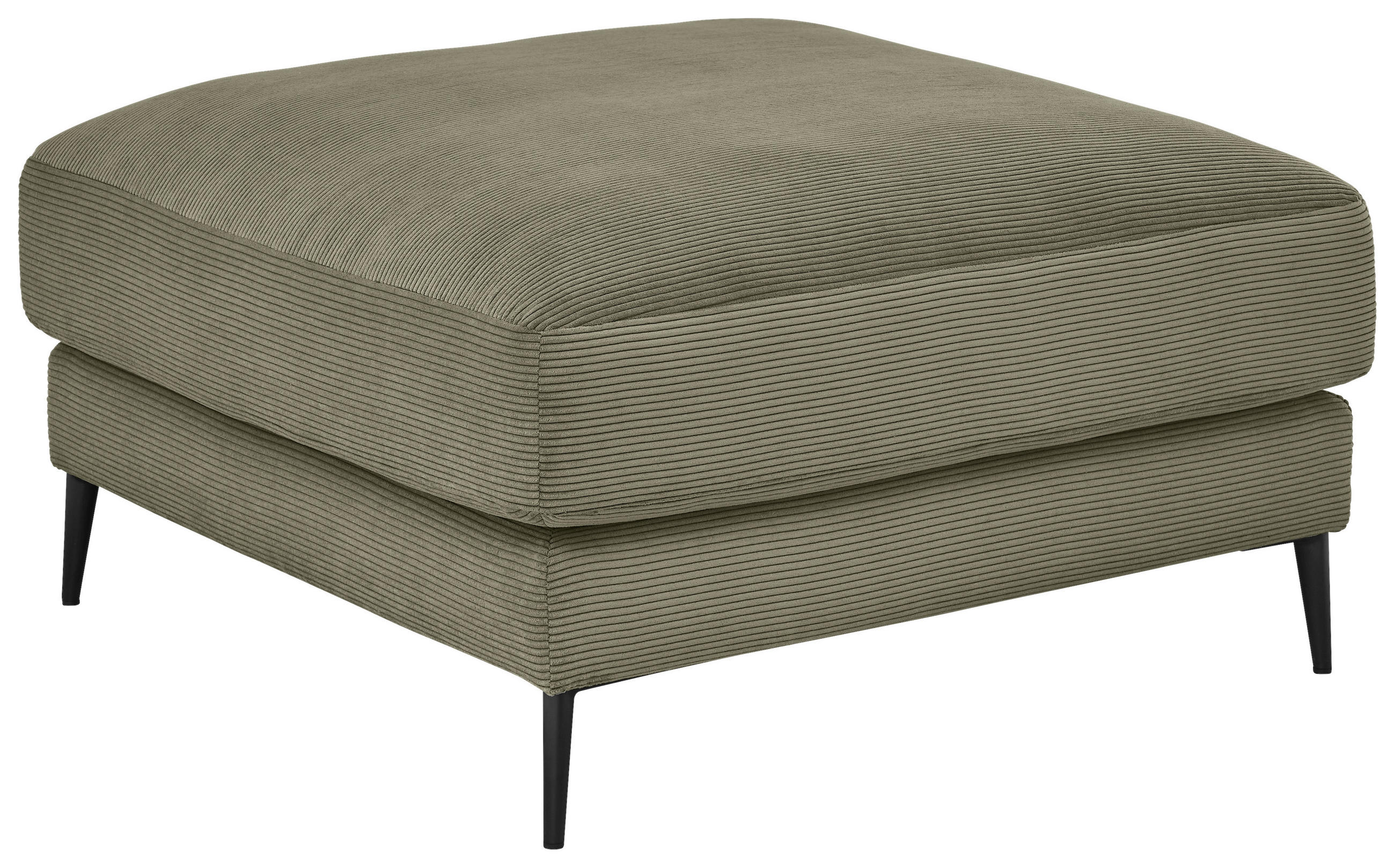 HOCKER in Textil Olivgrün  - Schwarz/Olivgrün, Design, Textil/Metall (90/43/90cm) - Dieter Knoll