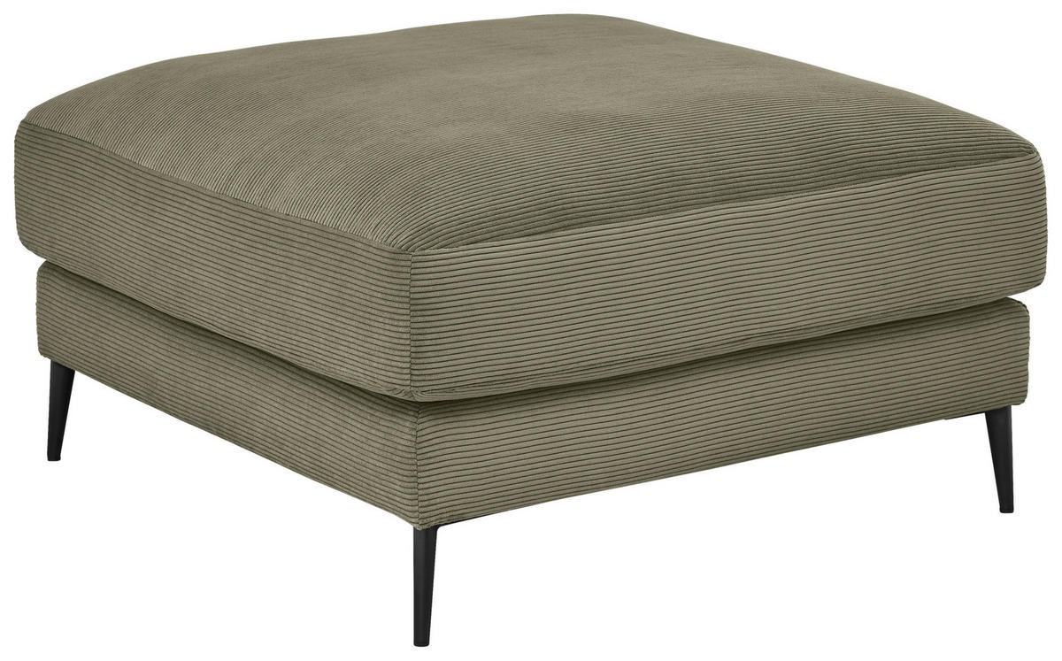 HOCKER in Textil Olivgrün  - Schwarz/Olivgrün, Design, Textil/Metall (90/43/90cm) - Dieter Knoll