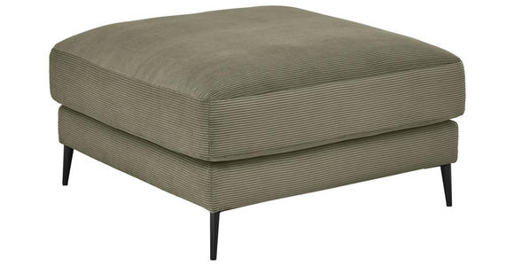 HOCKER Feincord Olivgrün - Schwarz/Olivgrün, Design, Textil/Metall (90/43/90cm) - Dieter Knoll