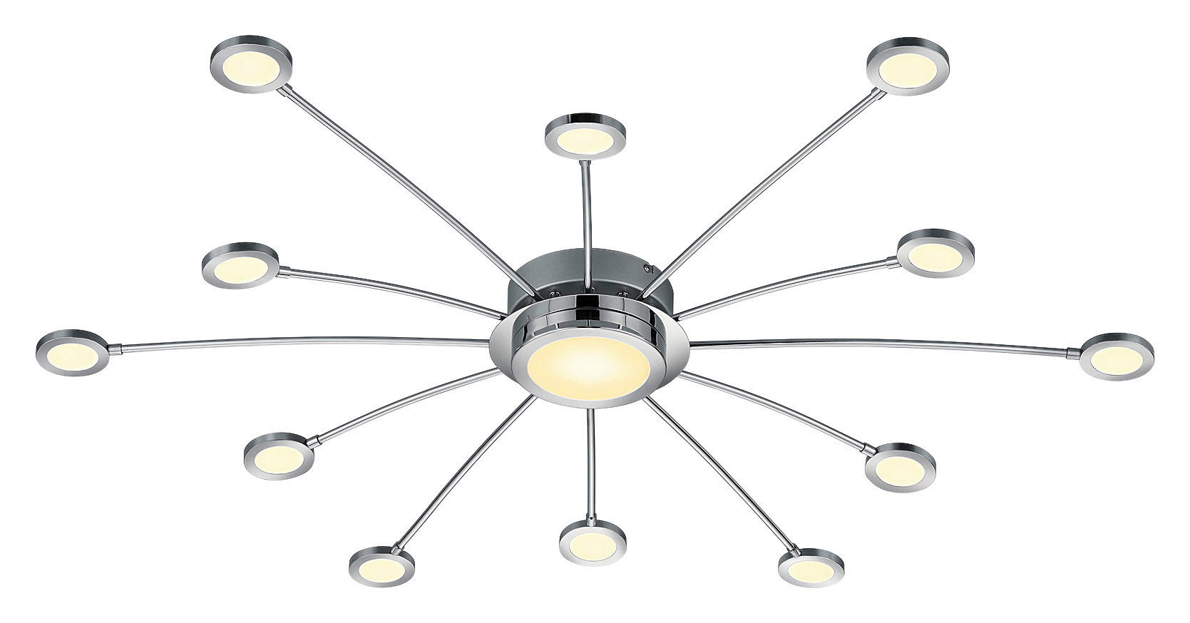 Plafonieră Cu Led 2,1 W    100/100/20 cm  - alb/culoare crom, Design, plastic/metal (100/100/20cm)