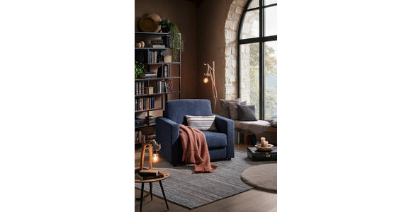 SCHLAFSESSEL Webstoff Dunkelblau    - Schwarz/Dunkelblau, KONVENTIONELL, Textil (104/85/90cm) - Xora