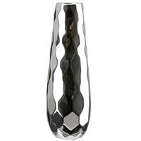 VASE  - Silberfarben, Basics, Keramik (13/36cm)