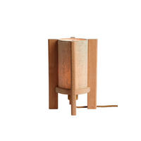 TISCHLEUCHTE 17.5/17.5/30 cm  - Beigebraun/Erlefarben, Trend, Holz/Textil (17.5/17.5/30cm) - Good & Mojo