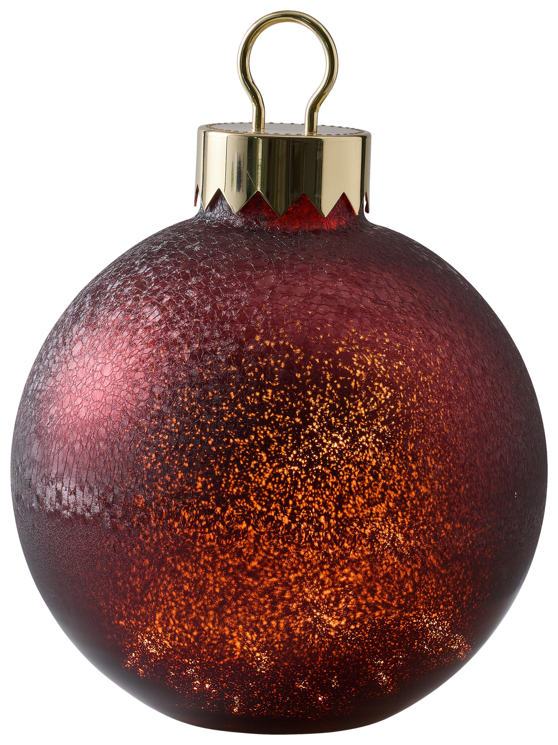 CHRISTBAUMKUGEL  - Rot/Goldfarben, Lifestyle, Glas (30/39cm) - X-Mas