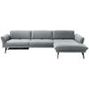 ECKSOFA Posh in Echtleder Hellblau  308/173 cm  - Anthrazit/Hellblau, Design, Leder/Metall (308/173cm) - Joop!