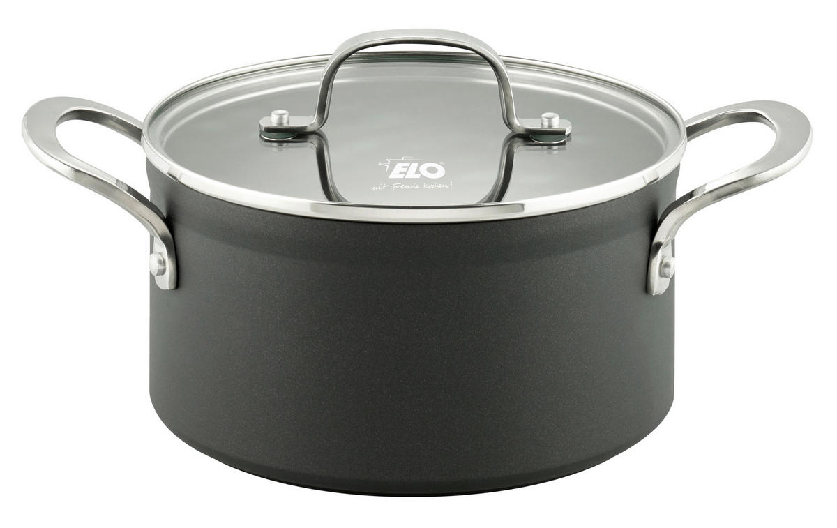 HRNEC,  20 cm  - černá/průhledné, Basics, kov/sklo (20cm) - ELO