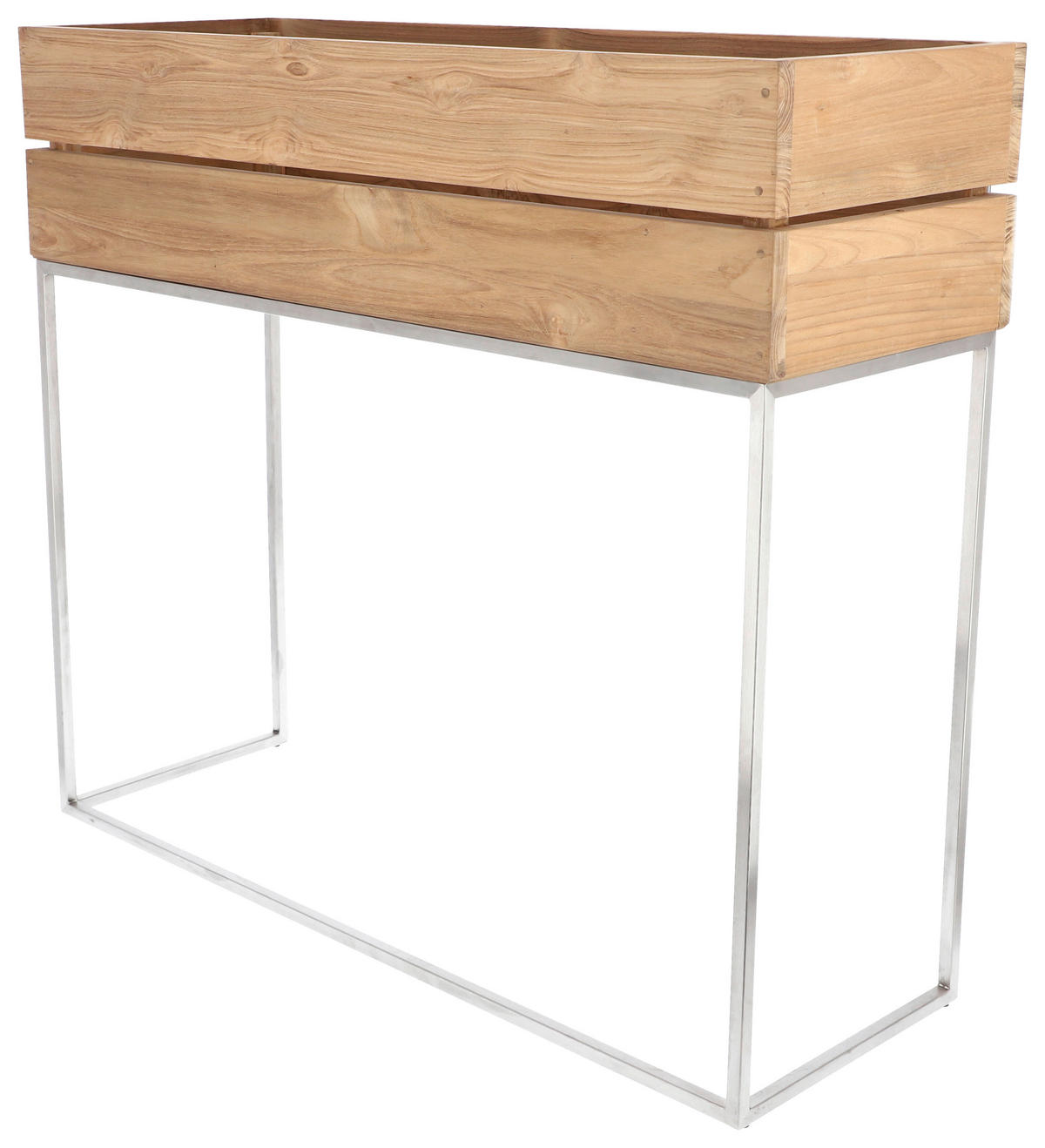 HOCHBEET Mini garden  - Edelstahlfarben/Teakfarben, MODERN, Holz/Metall (100/90/34cm) - Jan Kurtz