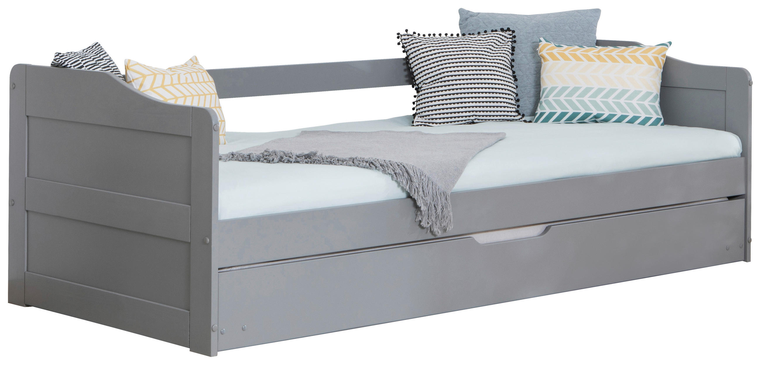 AUSZIEHBETT 90/200 cm  in Hellgrau  - Hellgrau, MODERN, Holz (90/200cm) - MID.YOU