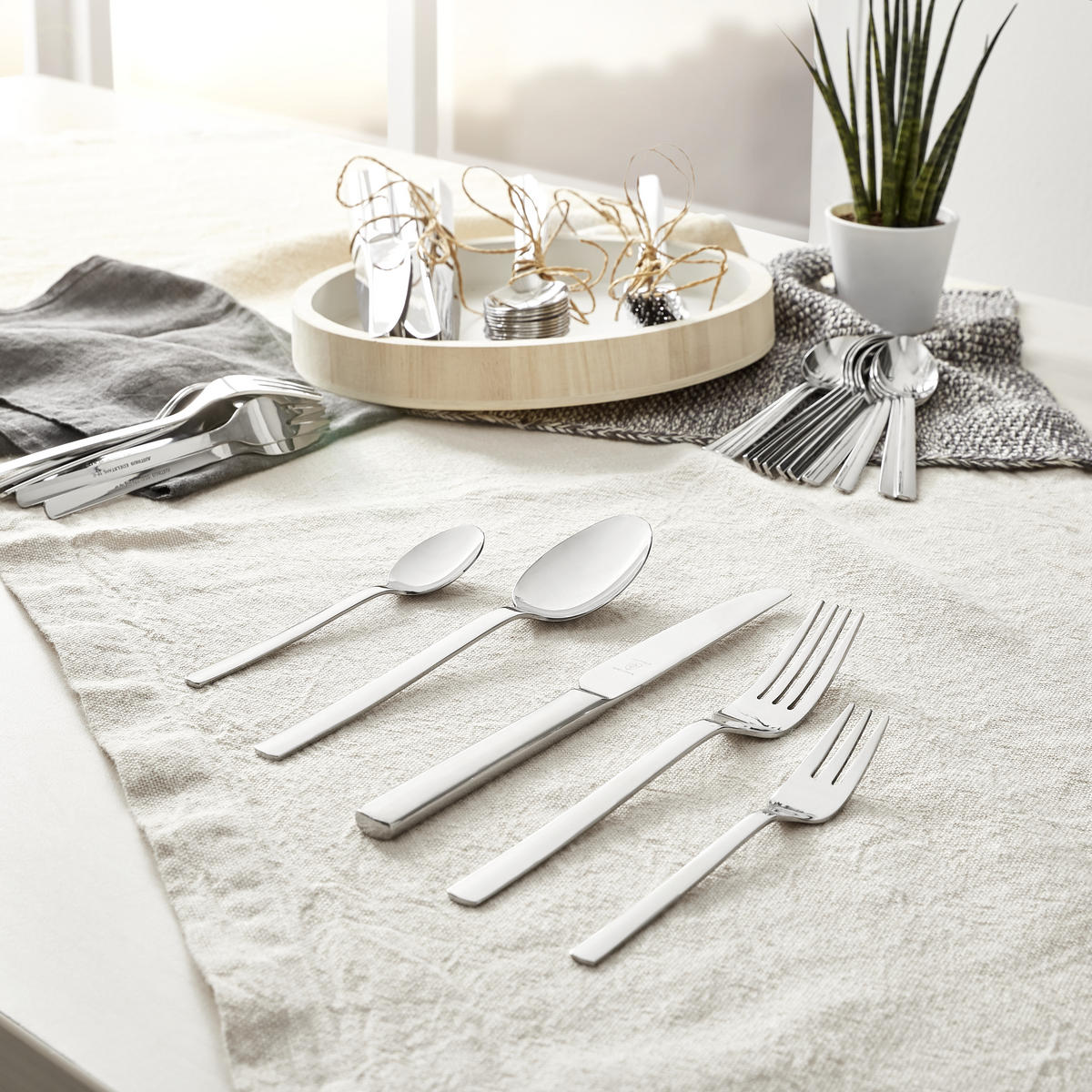 SET DE TACÂMURI 60 piese  Alpha  - culoare inox, Basics, metal (51/39,5/6,1cm) - Justinus