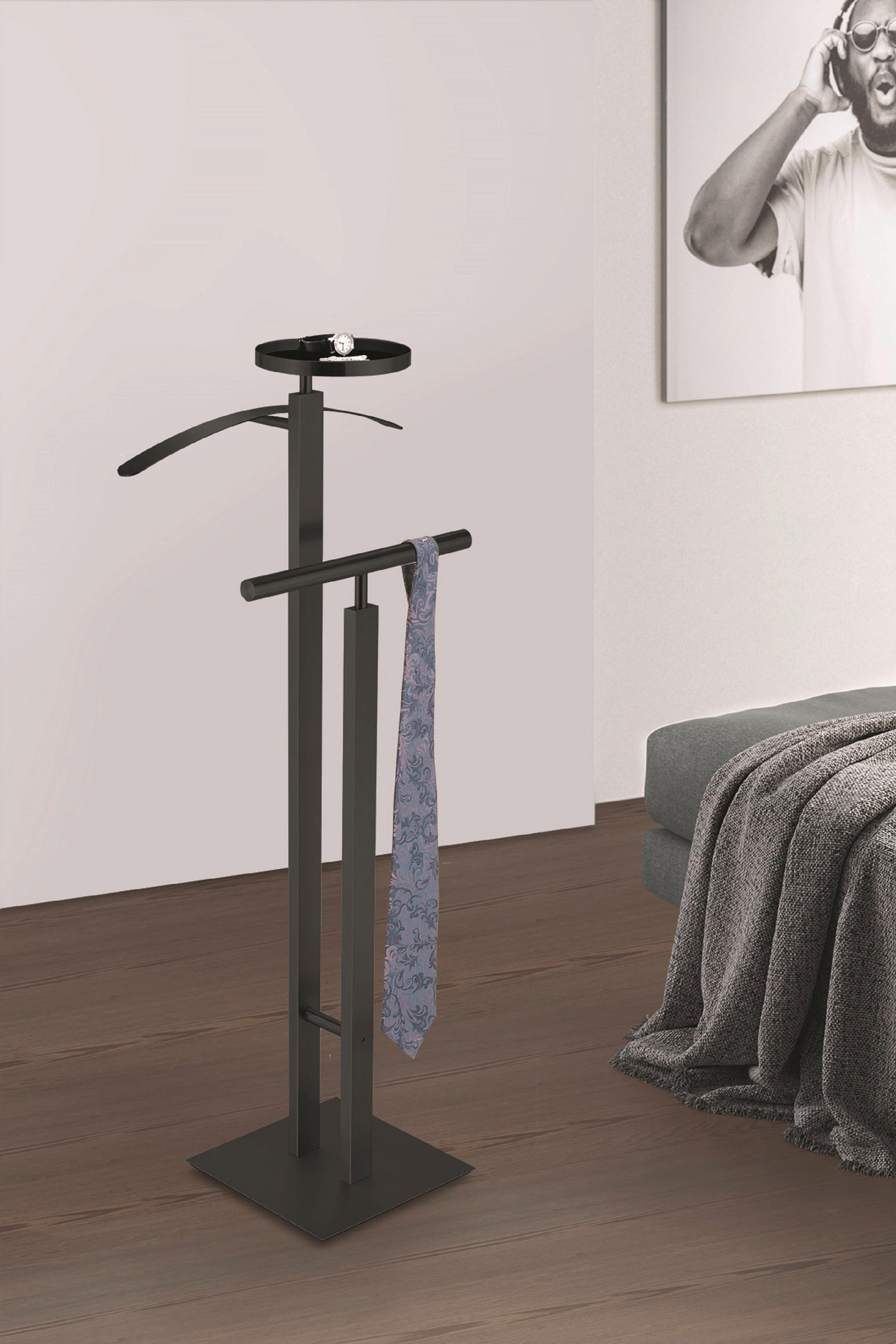 HERRENDIENER in Schwarz 45/108/30 cm   - Schwarz, MODERN, Metall (45/108/30cm) - Zack