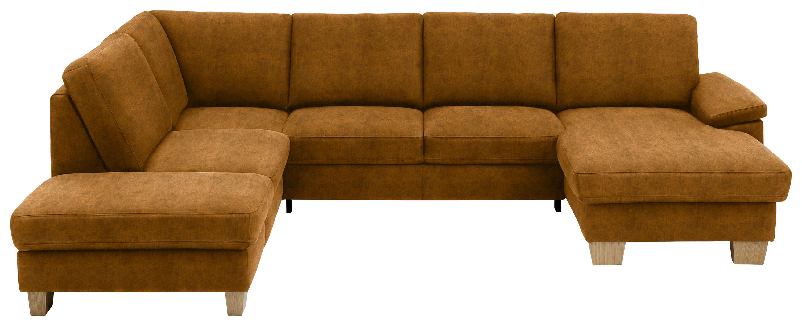 WOHNLANDSCHAFT in Velours Cognac  - Eichefarben/Cognac, Konventionell, Holz/Textil (235/316/167cm) - Beldomo System