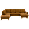 WOHNLANDSCHAFT in Velours Cognac  - Eichefarben/Cognac, Konventionell, Holz/Textil (235/316/167cm) - Beldomo System