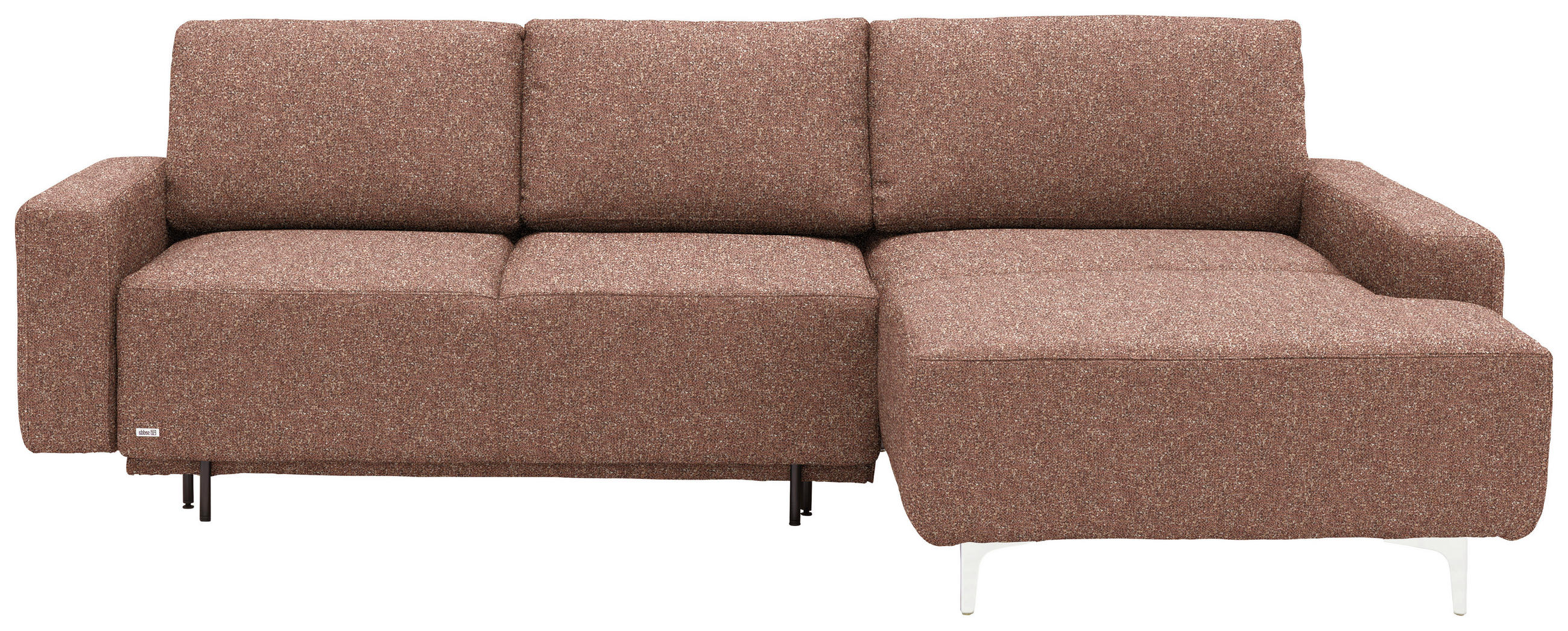 ECKSOFA  in Mikrovelours Terracotta  248/160 cm  - Terracotta/Alufarben, Design, Textil/Metall (248/160cm) - Sedda