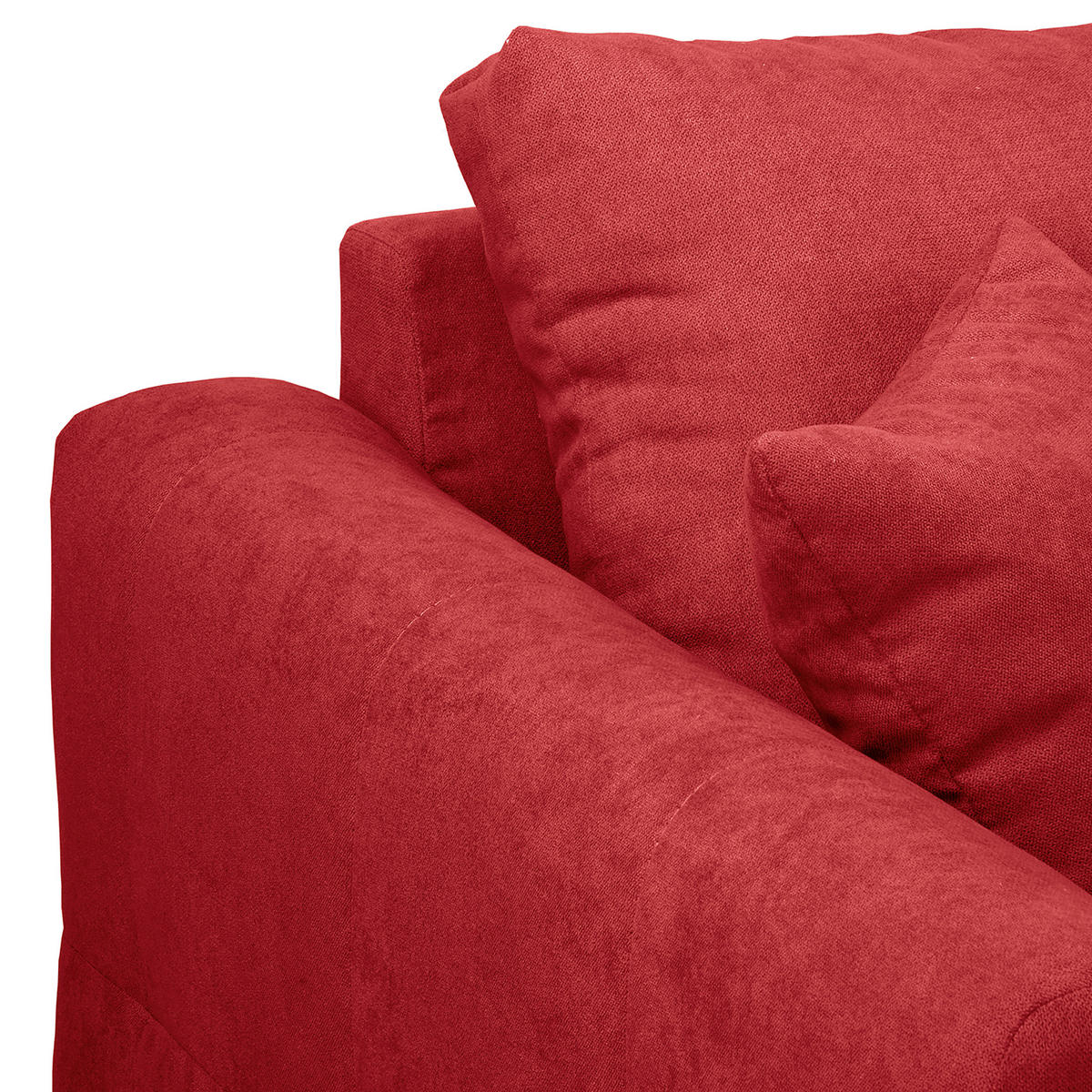ECKSOFA Ariella in Mikrofaser Rot  231/161 cm  - Rot/Naturfarben, Design, Holz/Textil (231/161cm) - Livetastic