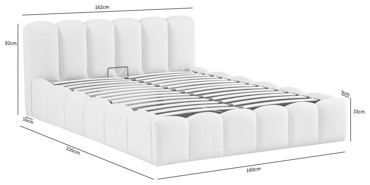 POLSTERBETT 140/200 cm  Creme  - Creme/Schwarz, Modern, Holz/Kunststoff (140/200cm) - Livetastic